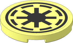 Tile  3 x  3 Round with SW Galactic Republic Logo Sticker