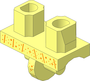 Minifig Hips with Metallic Pink Dress Pattern