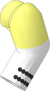 Minifig Arm Left with Lavender Long Gloves, Silver Bracelet Pattern
