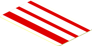 Sticker  1.0 x  1.7 with  3 Red Horizontal Stripes Pattern