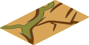 Sticker  2.8 x  1.7 with Brown and Olive Green Vines #1 Pattern