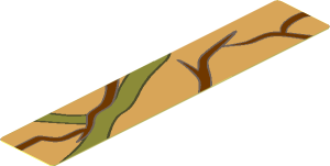 Sticker  3.8 x  0.7 with Brown and Olive Green Vines #2 Pattern