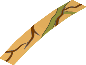 Sticker  3.8 x  0.7 with Brown and Olive Green Vines #2 Pattern (Formed)