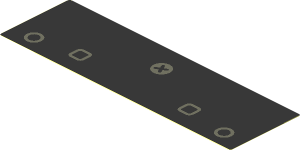 Sticker  1.7 x  5.7 with Dark Bluish Grey Circles, Rounded Squares and Screw Head Pattern