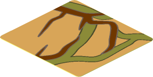 Sticker  1.8 x  1.9 with Brown and Olive Green Vines #4 Pattern