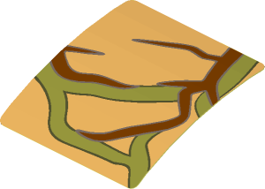 Sticker  1.8 x  1.9 with Brown and Olive Green Vines #4 Pattern (Formed)