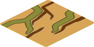 Sticker  1.9 x  1.8 with Brown and Green Vines #5 Pattern