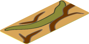 Sticker  1.7 x  0.7 with Brown and Olive Green Vines #6 Pattern