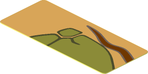 Sticker  0.7 x  1.7 with Brown Vine and Green Leaves #2 Pattern