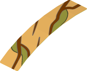 Sticker  0.7 x  2.8 with Brown and Olive Green Vines #7 Pattern (Formed)