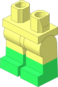 Minifig Hips and Legs with Bright Green Lower Leg Pattern