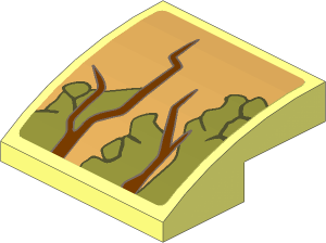 Slope Brick Curved  2 x  2 x  0.667 with Brown and Olive Green Vines #1 Sticker