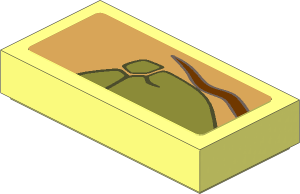 Tile  1 x  2 with with Brown Vine and Green Leaves #2 Sticker