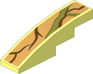 Slope Brick Curved  4 x  1 with Brown and Olive Green Vines #2 Sticker