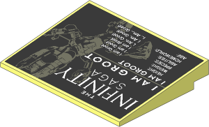Slope Brick 10  6 x  8 with "THE INFINITY SAGA" and "I AM GROOT" Sticker