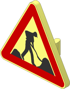 Roadsign Clip-on  2.2 x  2.667 Triangular with Road Works Pattern