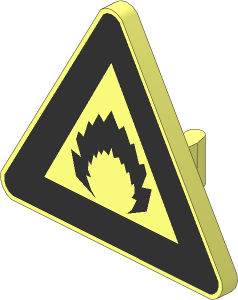 Roadsign Clip-on  2.2 x  2.667 Triangular with Fire Pattern