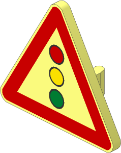 Roadsign Clip-on  2.2 x  2.667 Triangular with Traffic Light Pattern