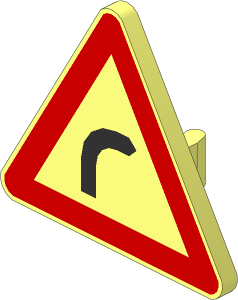 Roadsign Clip-on  2.2 x  2.667 Triangular with Bend Pattern
