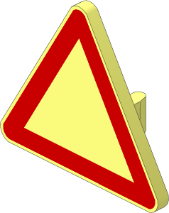 Roadsign Clip-on  2.2 x  2.667 Triangular with Warning Pattern