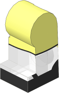 Minifig Leg Left with Bright Light Orange Foot and Silver Sandals Pattern
