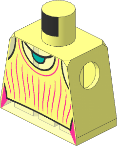 Minifig Torso with Pink Tank Top over Bright Light Orange Body Pattern