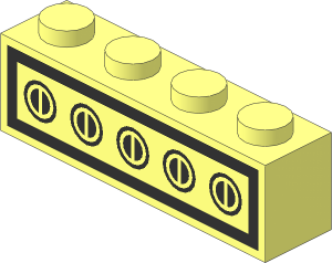Brick  1 x  4 with Homemaker Stove Switch Pattern