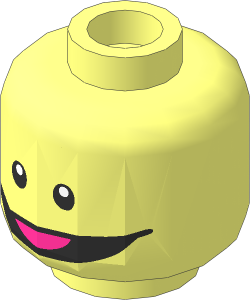 Minifig Head with Wide Smile and Dark Pink Tounge Pattern