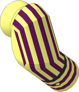 Minifig Arm Right with Blue Pinstriped Shirt Pattern
