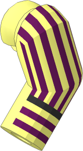 Minifig Arm Left with Blue Pinstriped Shirt Pattern