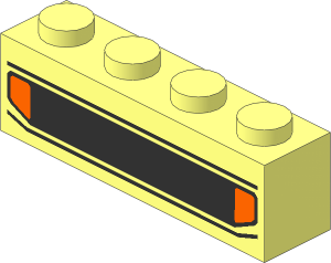 Brick  1 x  4 with Car Headlights and Indicators Pattern