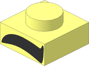 Plate  1 x  1 with Black Eyebrow Right Pattern