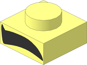 Plate  1 x  1 with Black Eyebrow Left Pattern