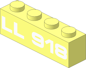 Brick  1 x  4 with "LL918" Pattern