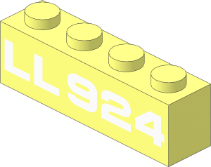 Brick  1 x  4 with "LL924" Pattern