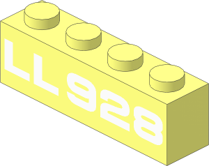 Brick  1 x  4 with "LL928" Pattern