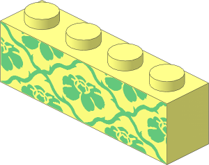 Brick  1 x  4 with Sand Green Wallpaper Pattern