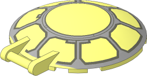 Dish  6 x  6 Inverted - No Studs with Handle with SW Millennium Falcon Cannon Window Pattern