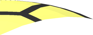 ~Dish  6 x  6 Inverted - No Studs with Handle with SW 8 Spoke Radial Cockpit with Yellow Triangles and Red Dots Pattern - 1/8th Centre