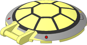Dish  6 x  6 Inverted - No Studs with Handle with SW 8 Spoke Radial Cockpit with Yellow Triangles and Red Dots Pattern