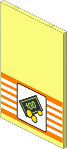 Glass for Window  1 x  4 x  5 with White Stripes and Town Bank Logo Sticker