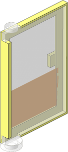 Door  1 x  4 x  5 Right with Trans Clear Glass with Five White Stripes and Town Bank Logo Sticker