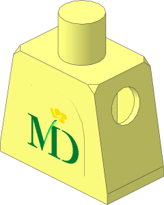 Minifig Torso with MD Foods Logo Sticker on Both Sides