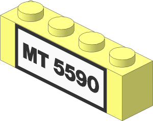 Brick  1 x  4 with License Plate "MT 5590" Sticker
