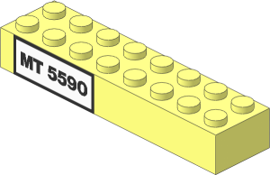Brick  2 x  8 with License Plate "MT 5590" Sticker