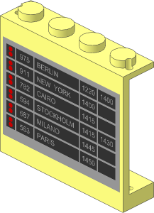 Panel  1 x  4 x  3 with Airport Schedule Stickers on Both Sides