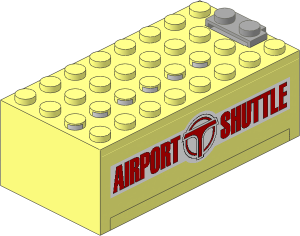 Electric  9V Battery Box  4 x  8 x  2.333 with Airport Shuttle Stickers on Both Sides (Complete)
