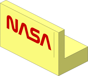 Panel  1 x  2 x  1 with NASA Worm Logo Sticker