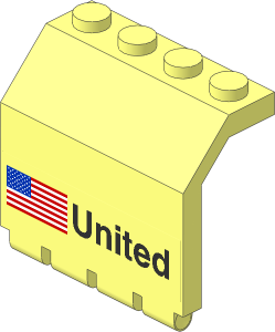 Hinge Panel  2 x  4 x  3.333 with United States Flag and "United" Sticker