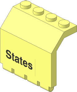 Hinge Panel  2 x  4 x  3.333 with "States" Sticker